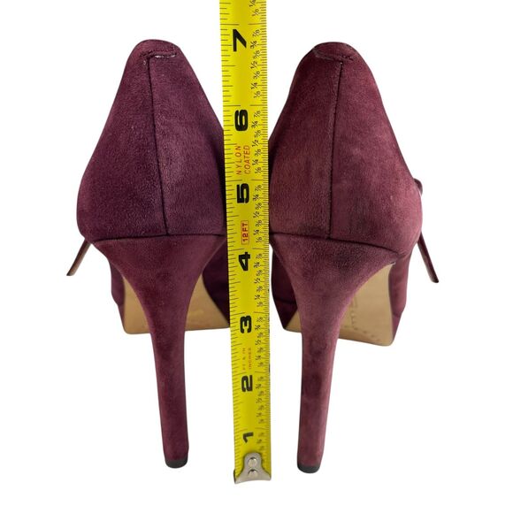 Vince Camuto Women's Joshlynn Mary Jane Pumps 8.5M Burgundy Suede Platform Heels - Picture 9 of 12